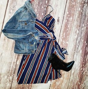 Navy Wrap Style Dress